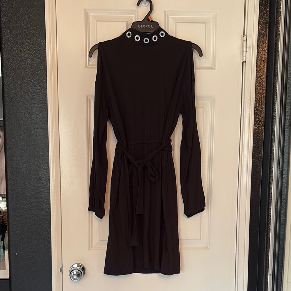 Michael Kors Black Long Sleeve Sheath Dress shoulder peekaboo sexy sophisticated